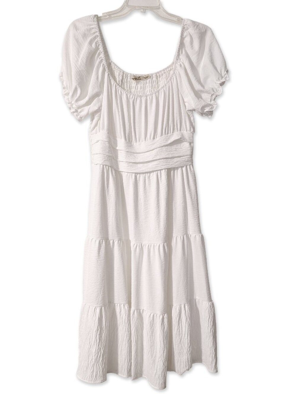 White Flowy Midi Dress, Size L - Picture 2 of 3